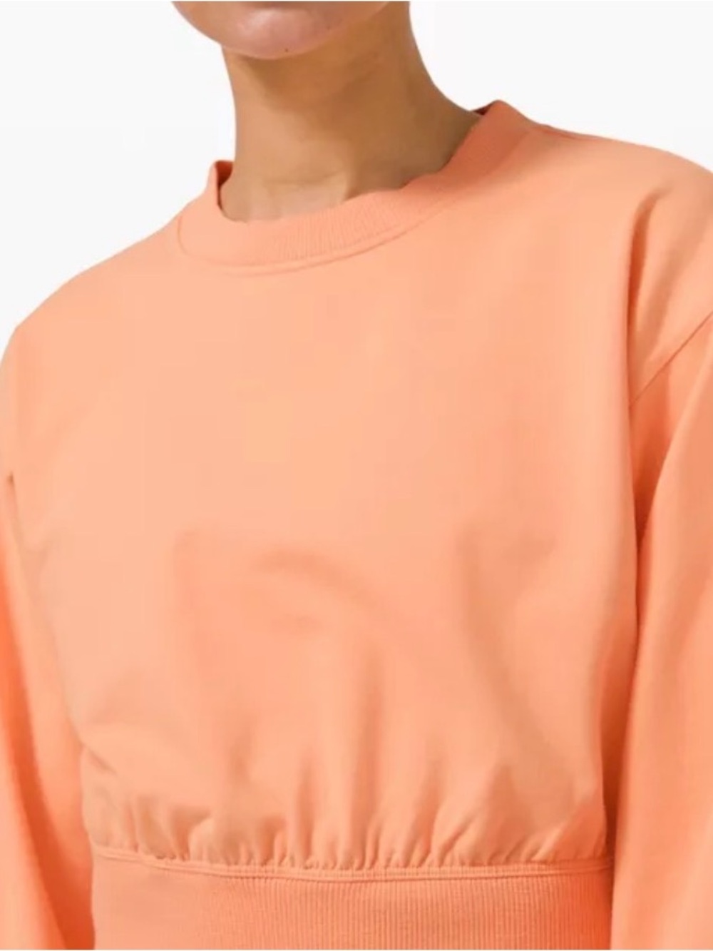 Lululemon Ribbed Contoured-Waist Crew Neck Pullover Malibu Peach Sz 10 NWOT - Picture 3 of 13